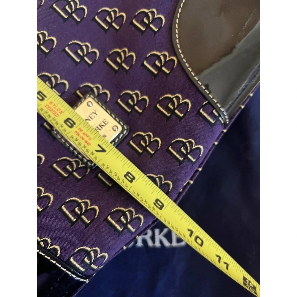 Dooney And Bourke Nikki Purple And Gold Purse With Dust Bag Collegiate